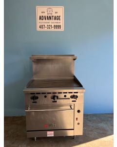 Wolf Challenger XL 36'' Gas Range with Griddle and Convection Oven C36C-36GN